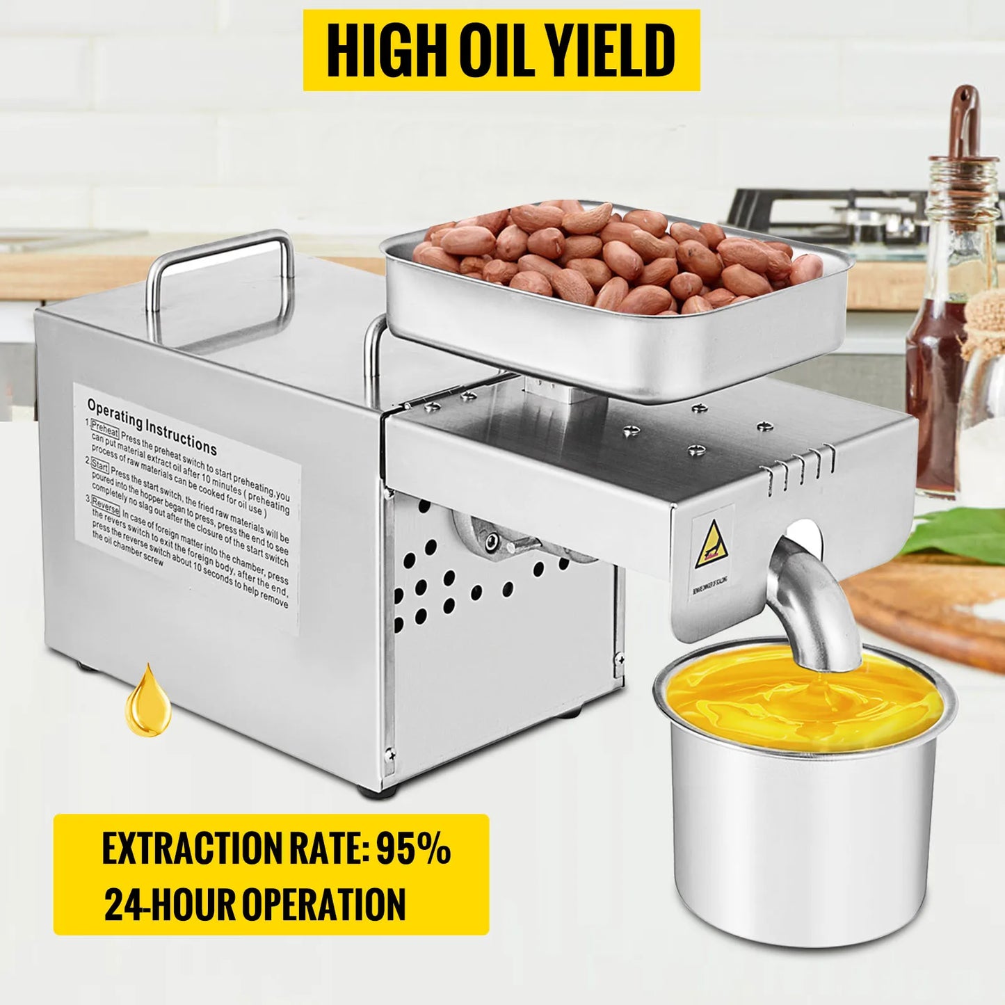 Electric Oil Extractor Automatic Oil Press Machine