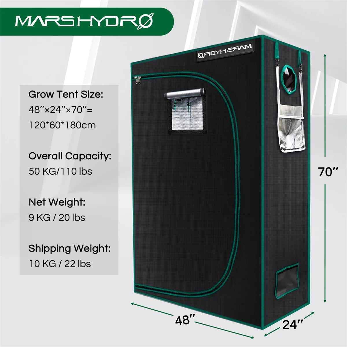 Mars Hydro 120x60x180CM Grow Tent 1680D