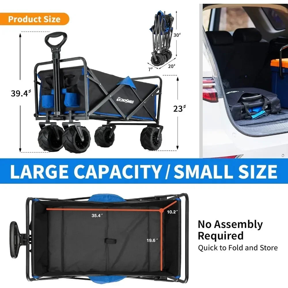 Garden Cart, 350lbs Capacity Folding Portable