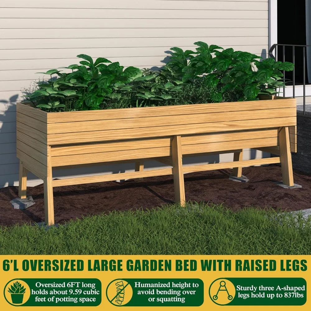 Elevated garden bed with legs