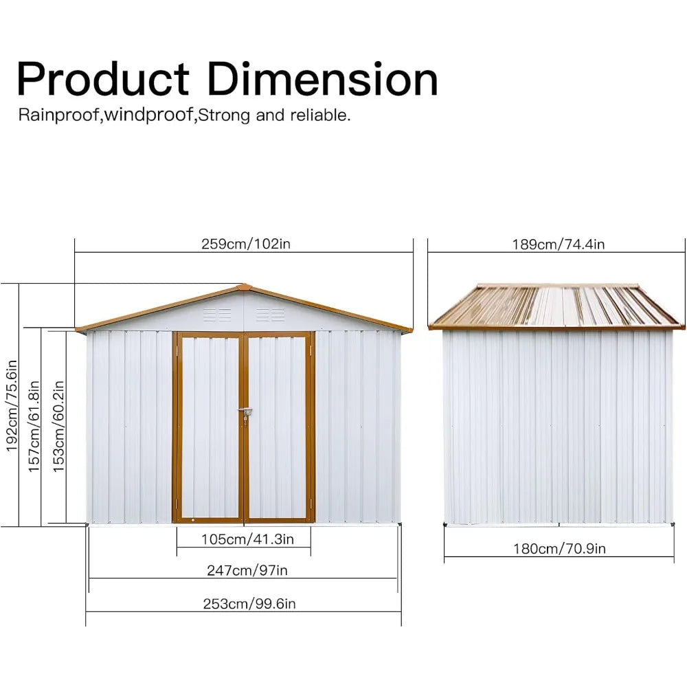 6x8 ft outdoor storage shed