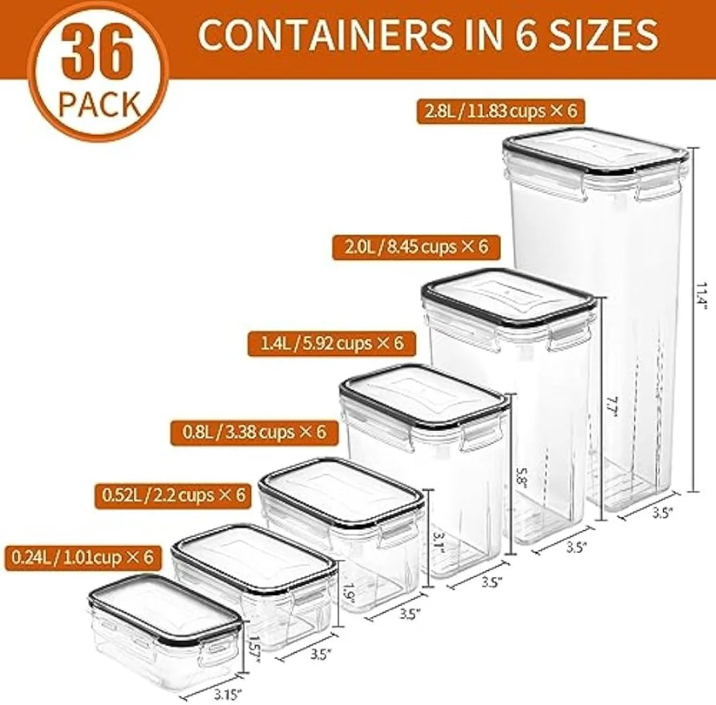 36 Pack Airtight Food Storage Containers