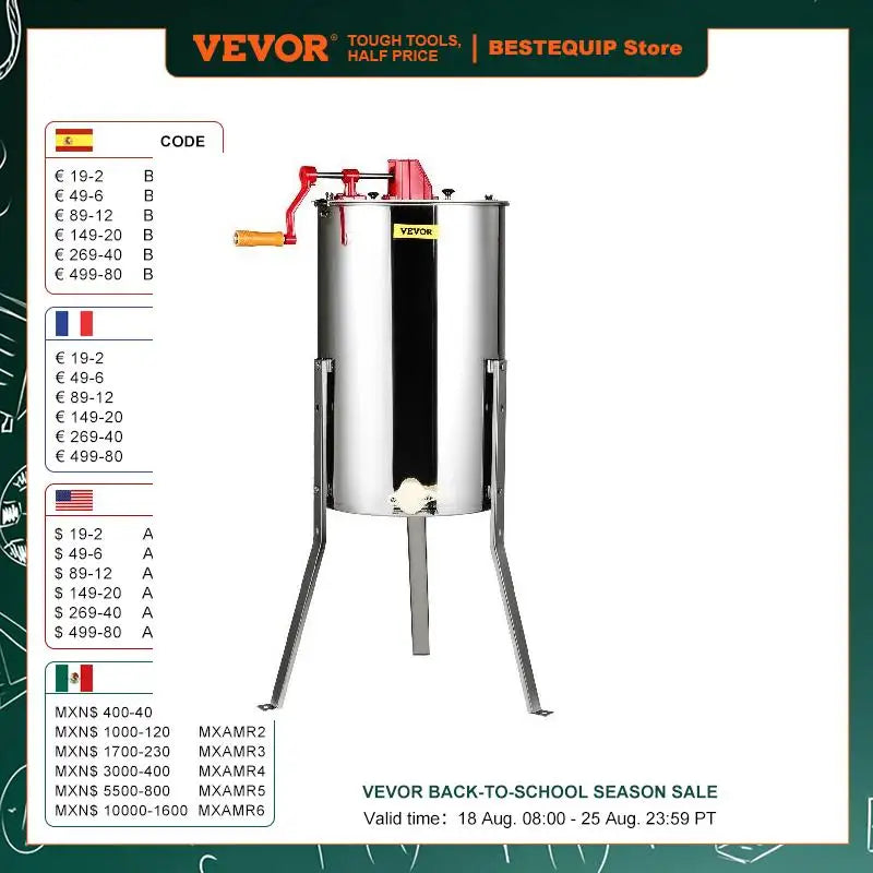 Manual Stainless Steel Adjustable Apiary Centrifuge Equipment