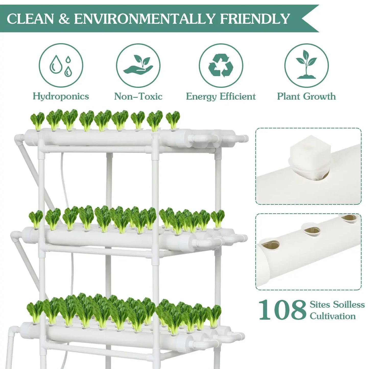 3-Layer/108 Sites Hydroponics System Growing Kits