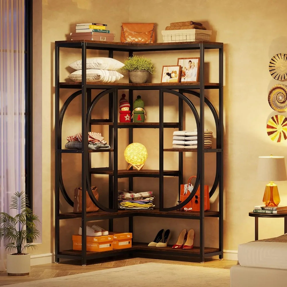 7-Shelf Corner Bookshelf