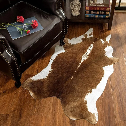 Premium Faux Cowhide Rug 4.6 x 5.2 Feet