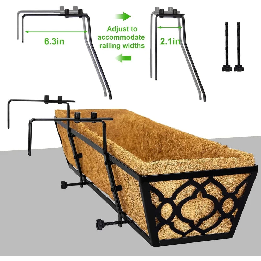 24inch Window Planter Box 4Pcs with Coco Liner