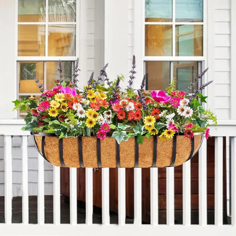 4pcs 30"  Deck Railing Planter with Coco Liner