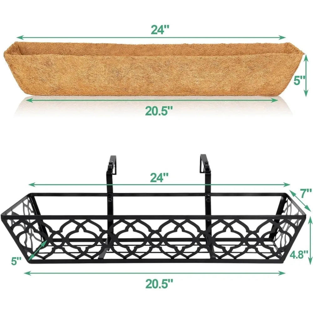 24inch Window Planter Box 4Pcs with Coco Liner