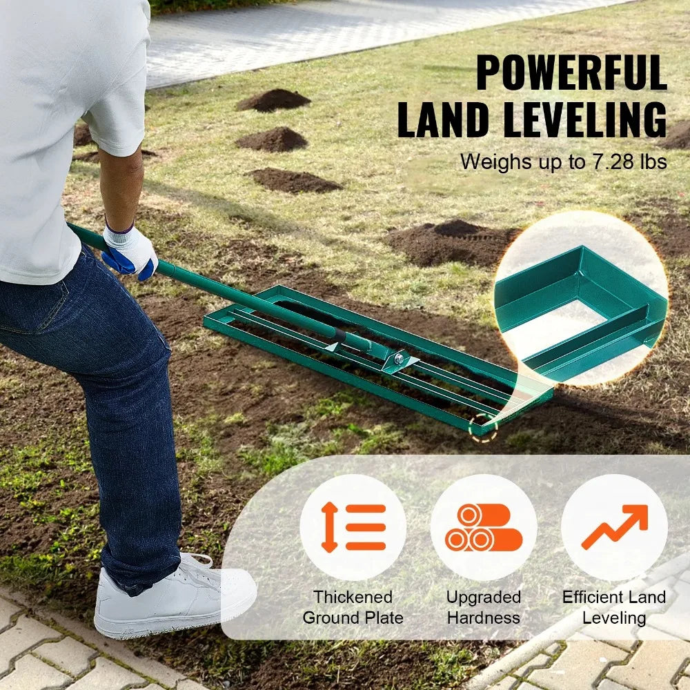 Lawn Leveling Rake 30"x10" for Various Terrains Like Farms Gardens