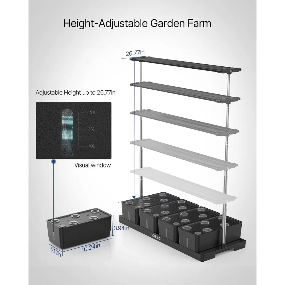 Hydroponic 20 Pods Herb Garden and 4 Removable Water Tanks