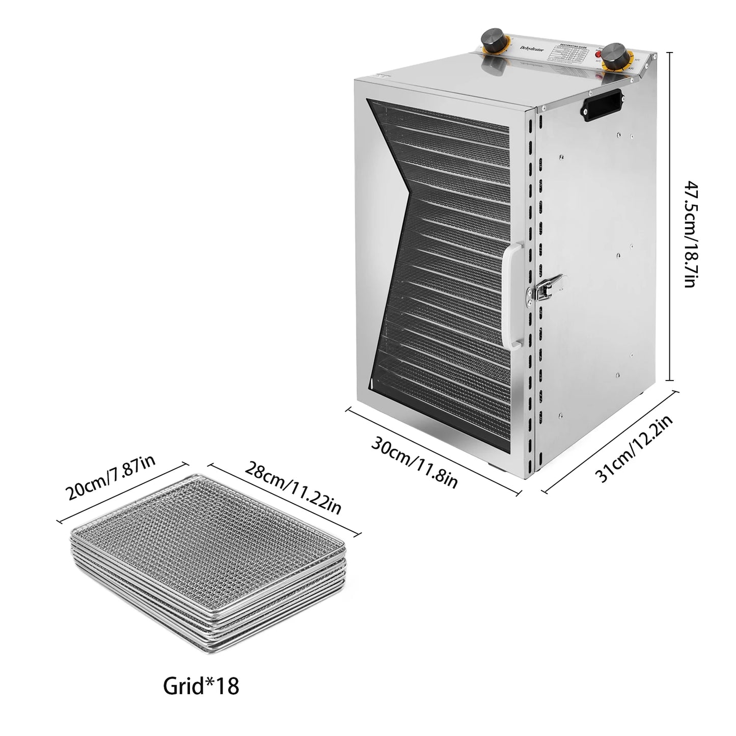 Food Dehydrator 18 Trays, Adjustable Timer