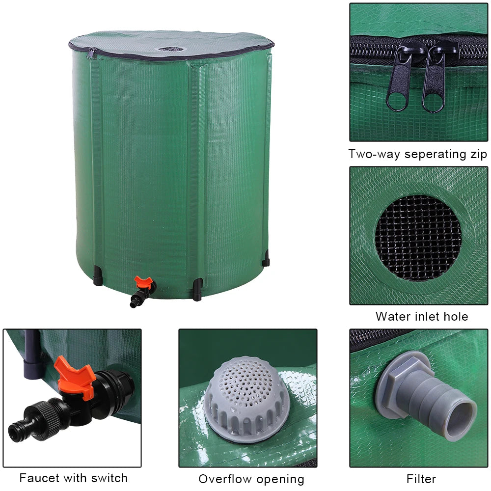 50/66/100 Gallon Collapsible Rain Barrel Watering Kits