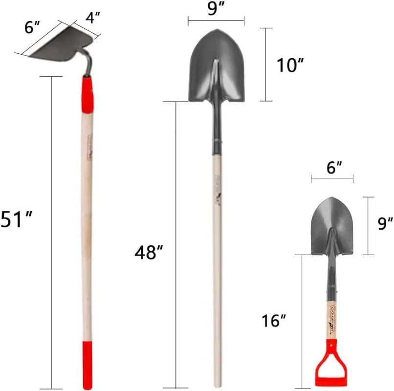 7-Piece Shovels Rakes Hoe Set Garden Tools