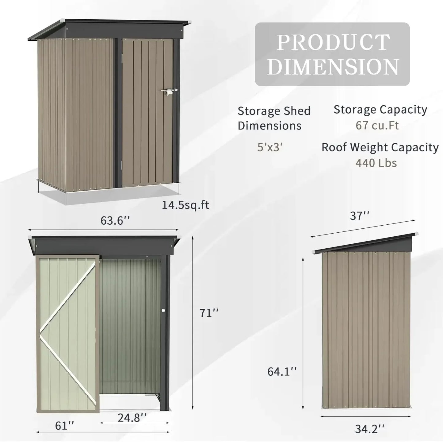 Storage Shed With Door & Lock