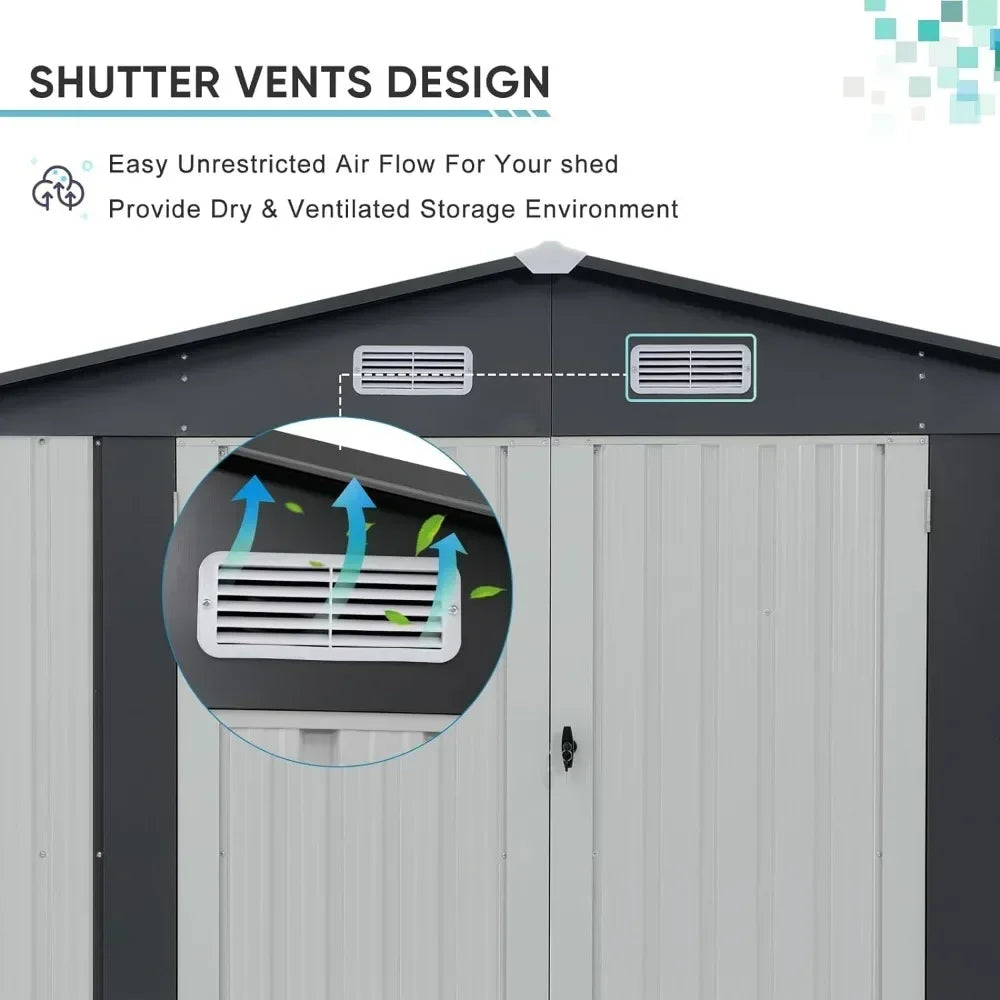 Double Door W/Lock 10x8 FT Shed