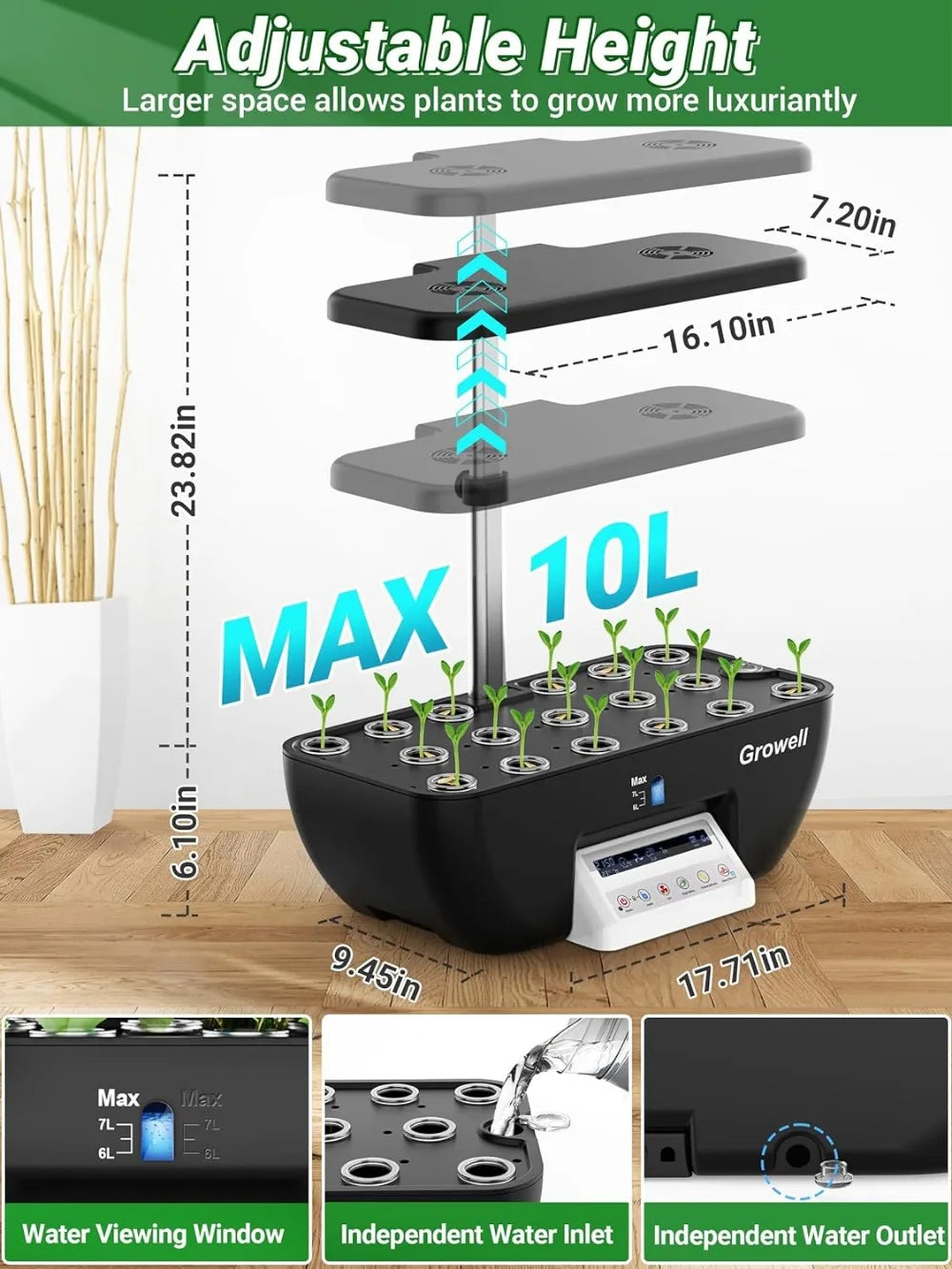 Hydroponics Growing System, 17 Pods Herb Garden