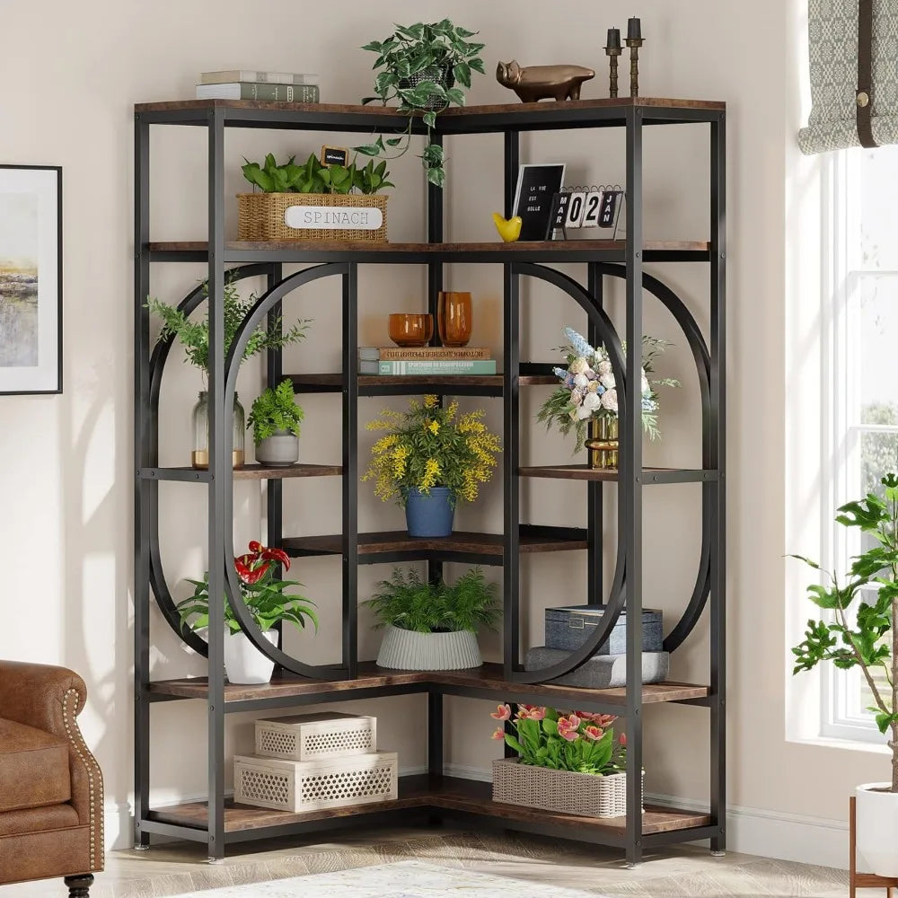 7-Shelf Corner Bookshelf