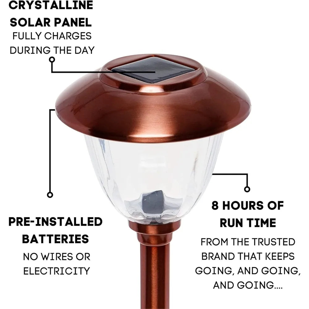 Solar Lights, Patterned Glass and Metal Construction