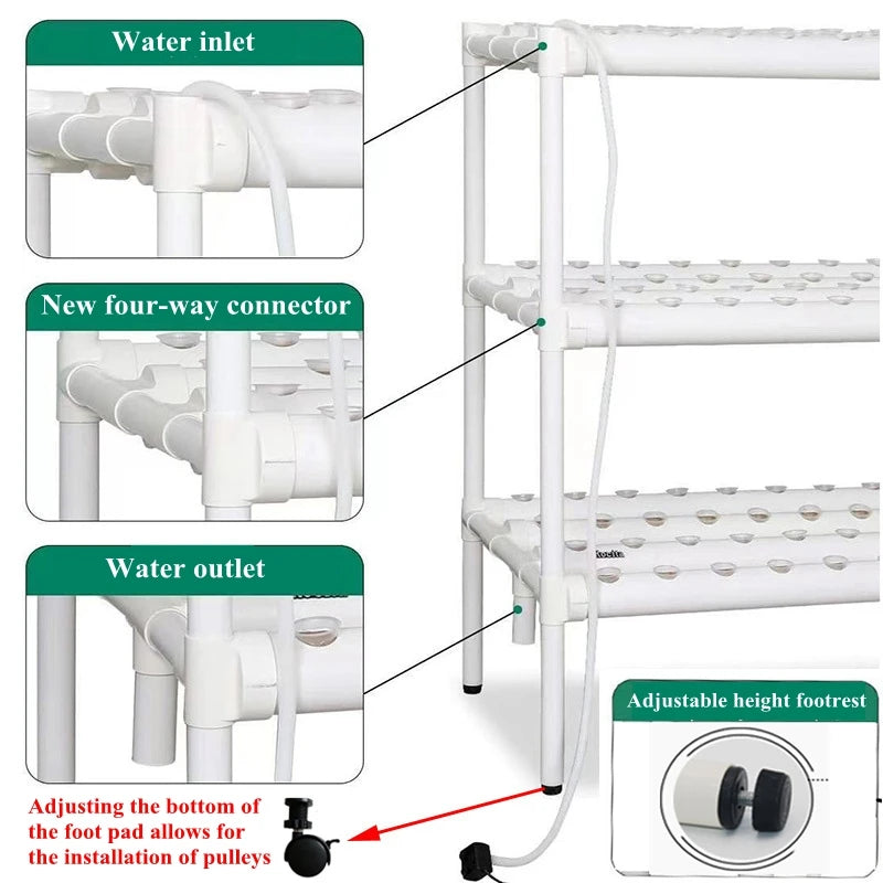 Hydroponic Plants 3-Layer Pipeline Type Automated Cultivation Vertical Equipment