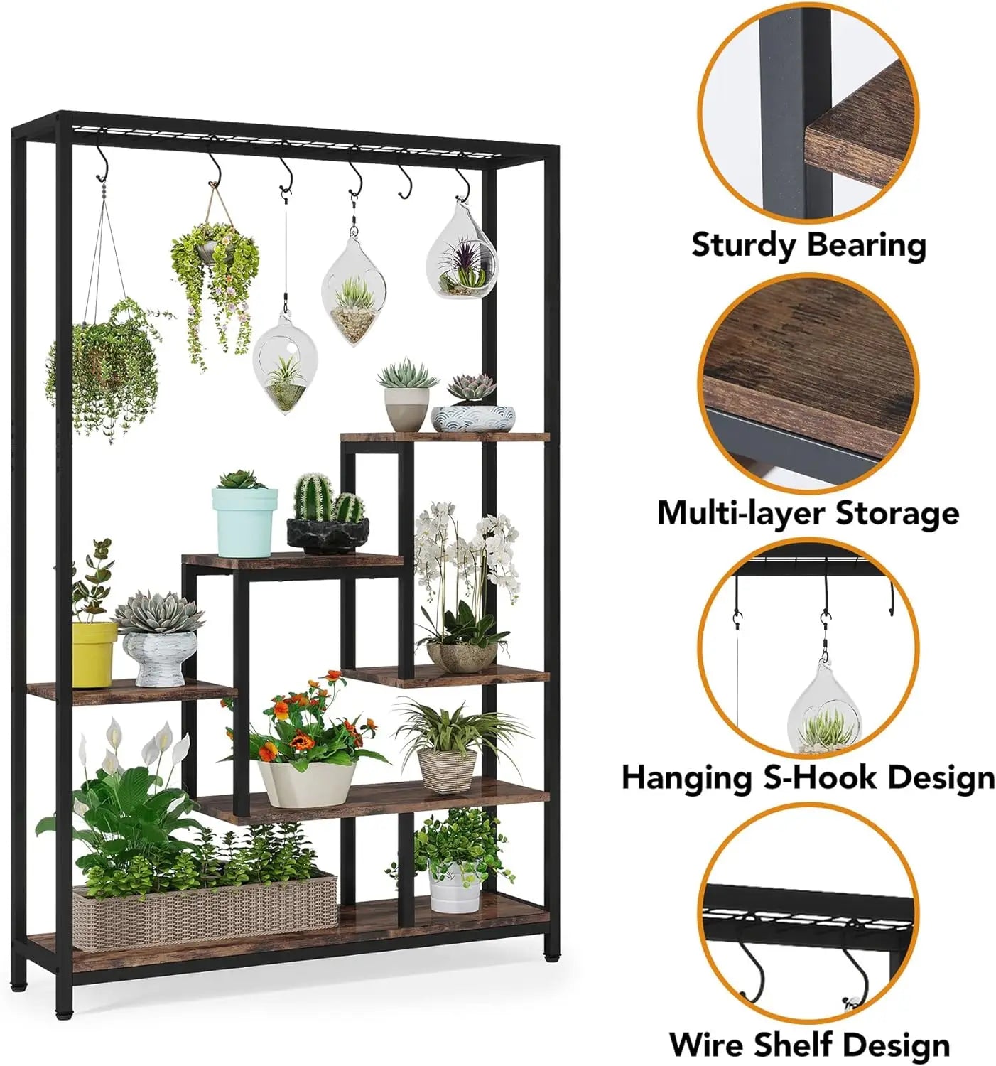 5-Tier Tall Indoor Plant Stand