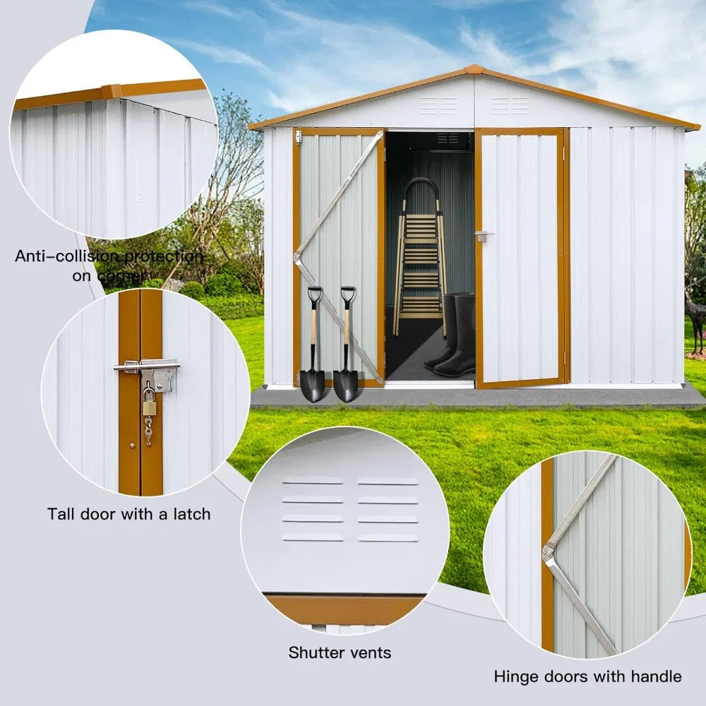 6x8 ft outdoor storage shed