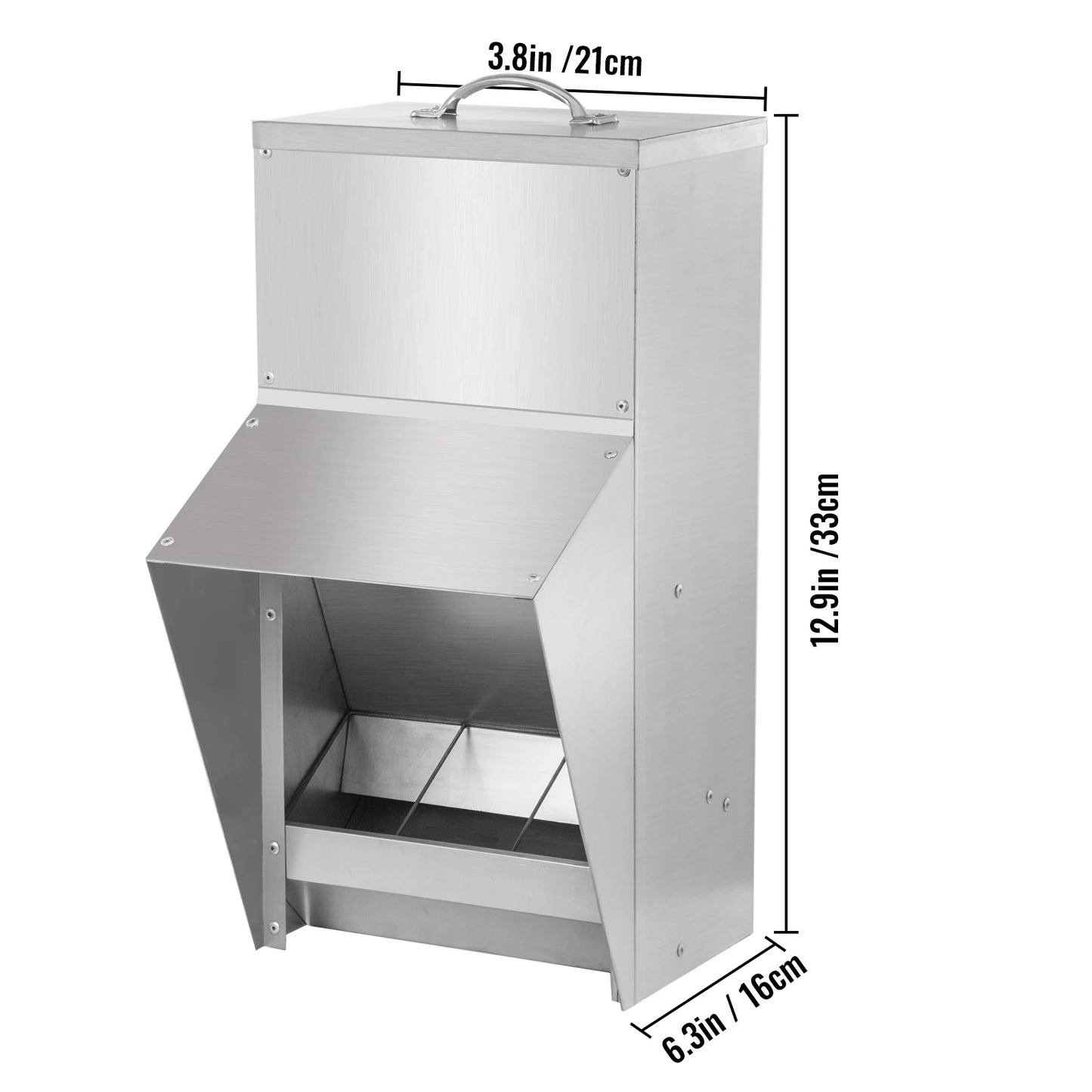 Sturdy Galvanized Steel Poultry Feeder 11.5/25/30/50lbs