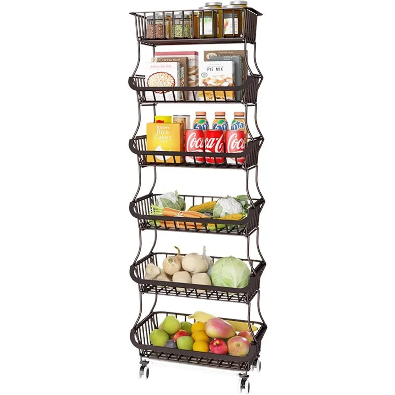 6 Tier Fruit Vegetable Basket Storage Cart