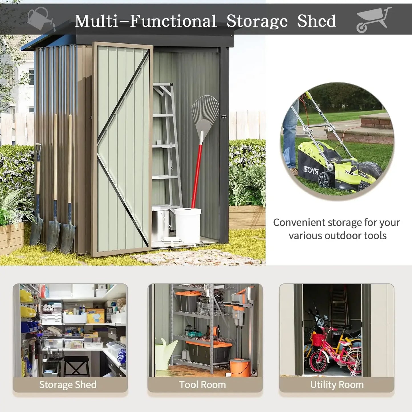 Storage Shed With Door & Lock