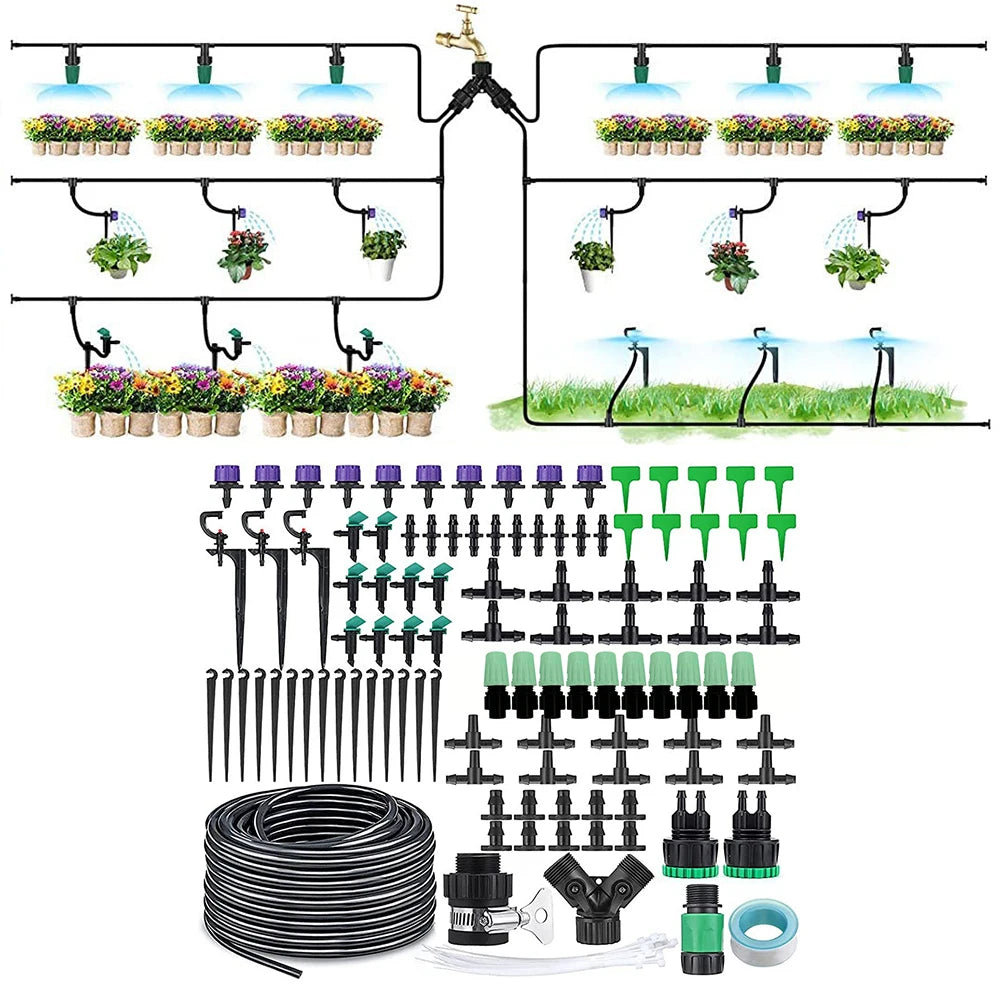 153pcs/set Micro Spray Irrigation Device Micro Drip Watering Kits