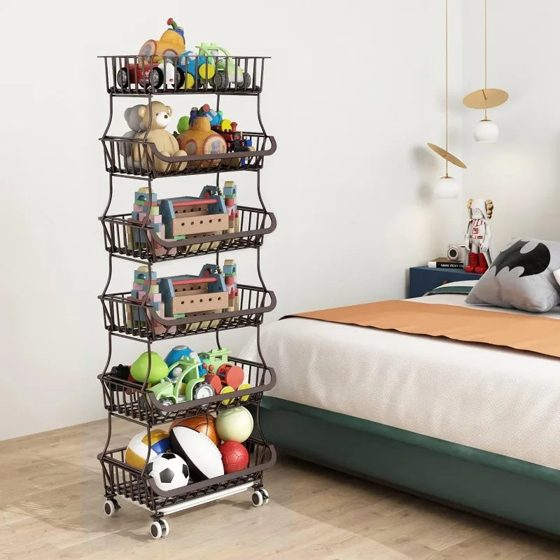 6 Tier Fruit Vegetable Basket Storage Cart