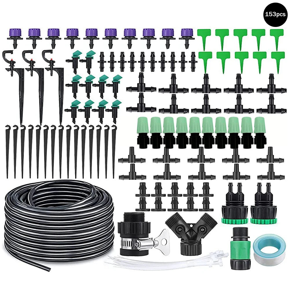 153pcs/set Micro Spray Irrigation Device Micro Drip Watering Kits