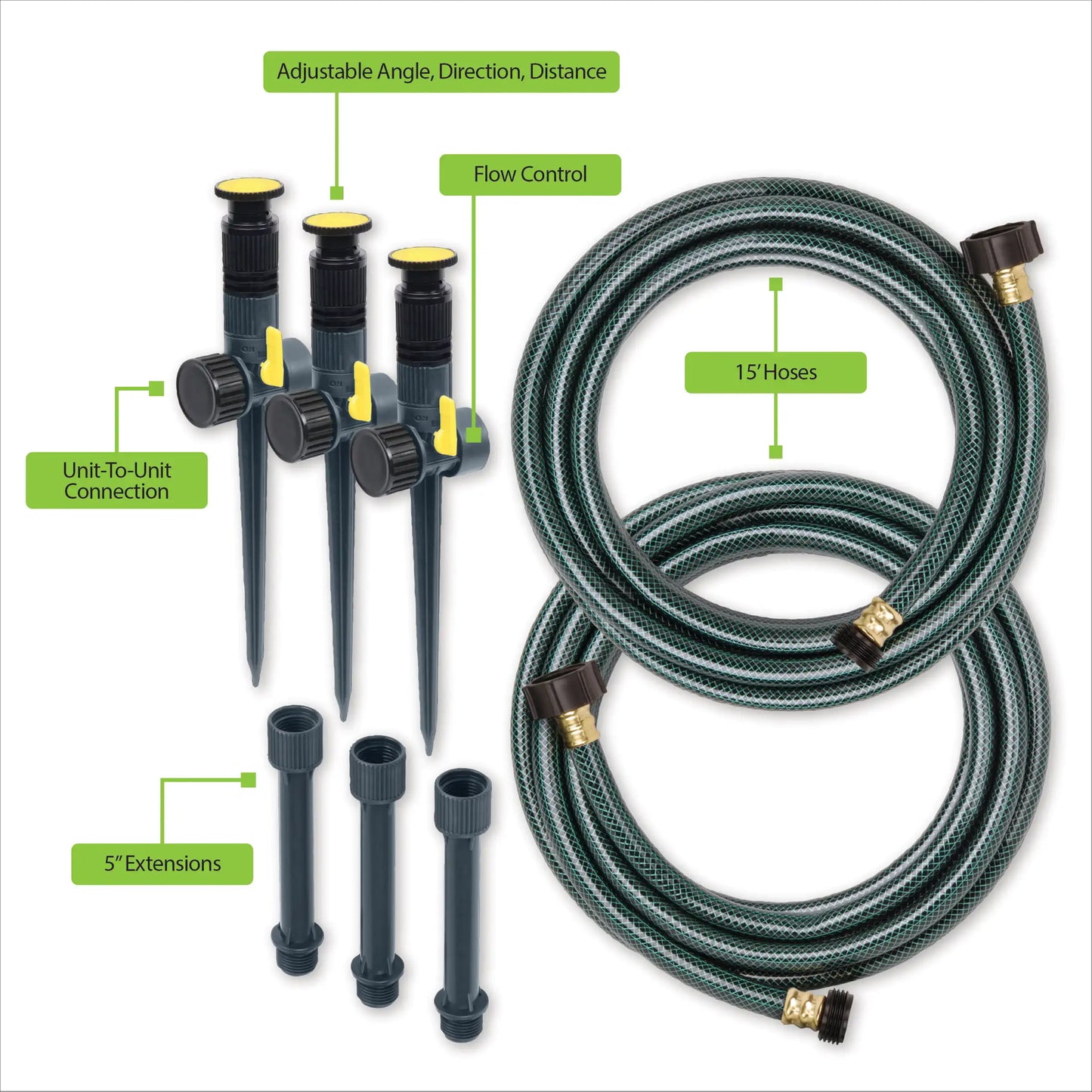 Sprinkler Kit with Hoses and Risers