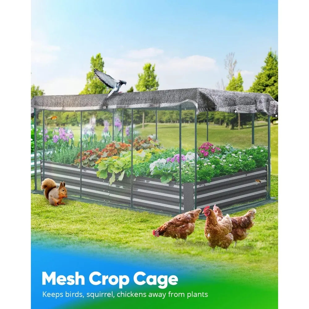 With crop cages, plant protection nets