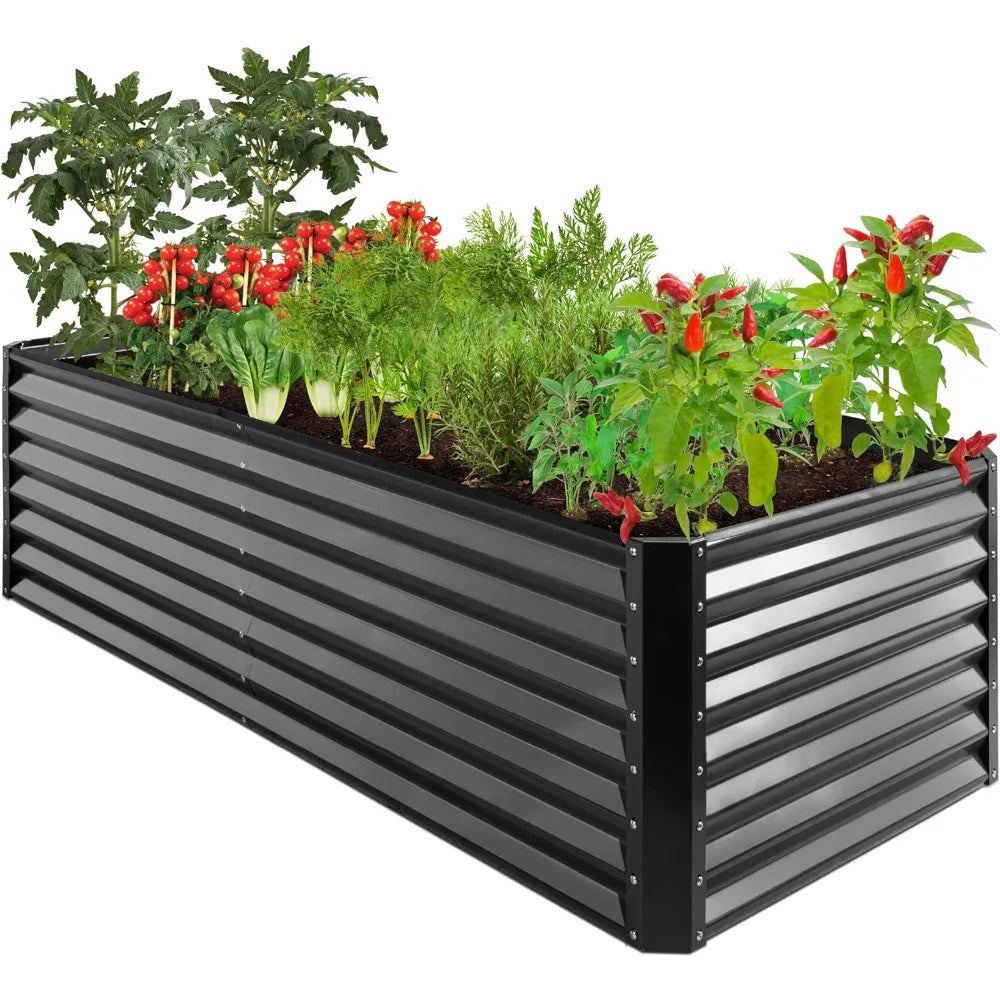 8x4x2ft outdoor metal raised garden bed