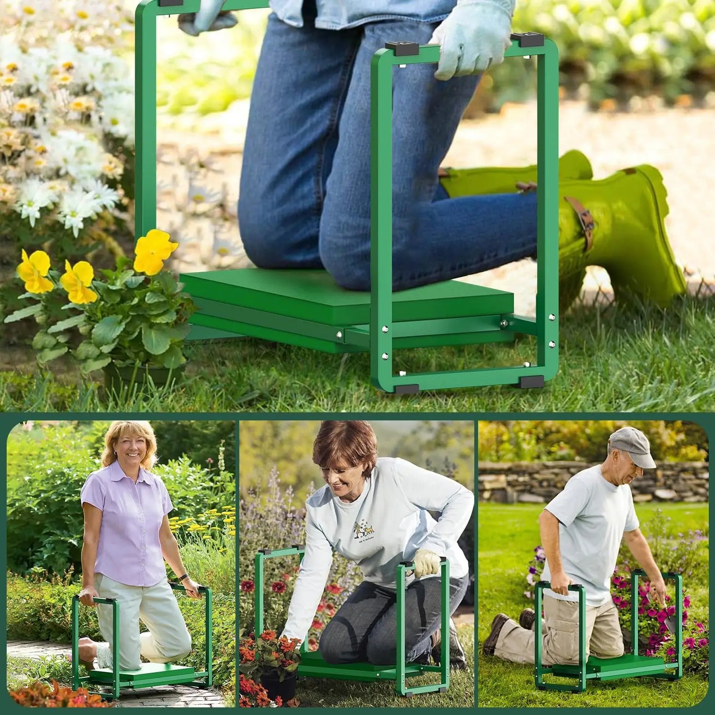 10.2" Wider Garden Kneeler and Seat, Garden Tools with Bags