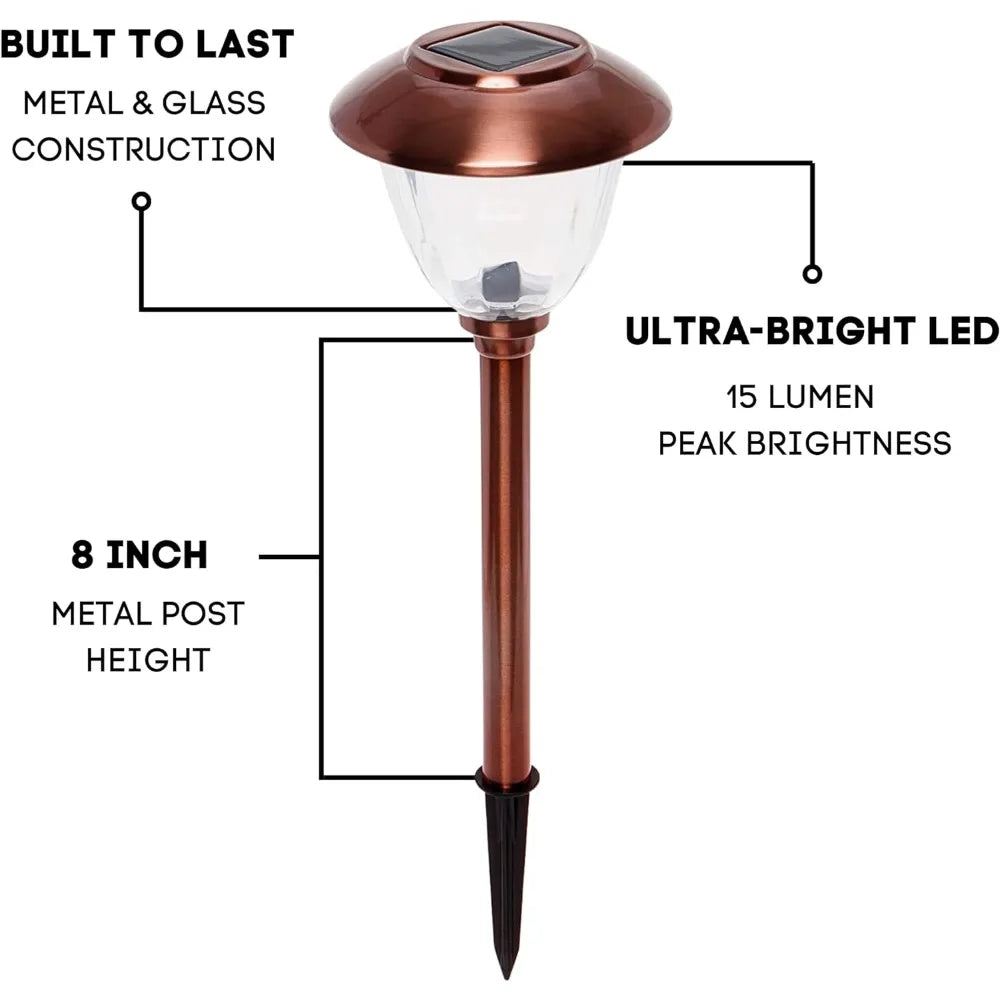 Solar Lights, Patterned Glass and Metal Construction