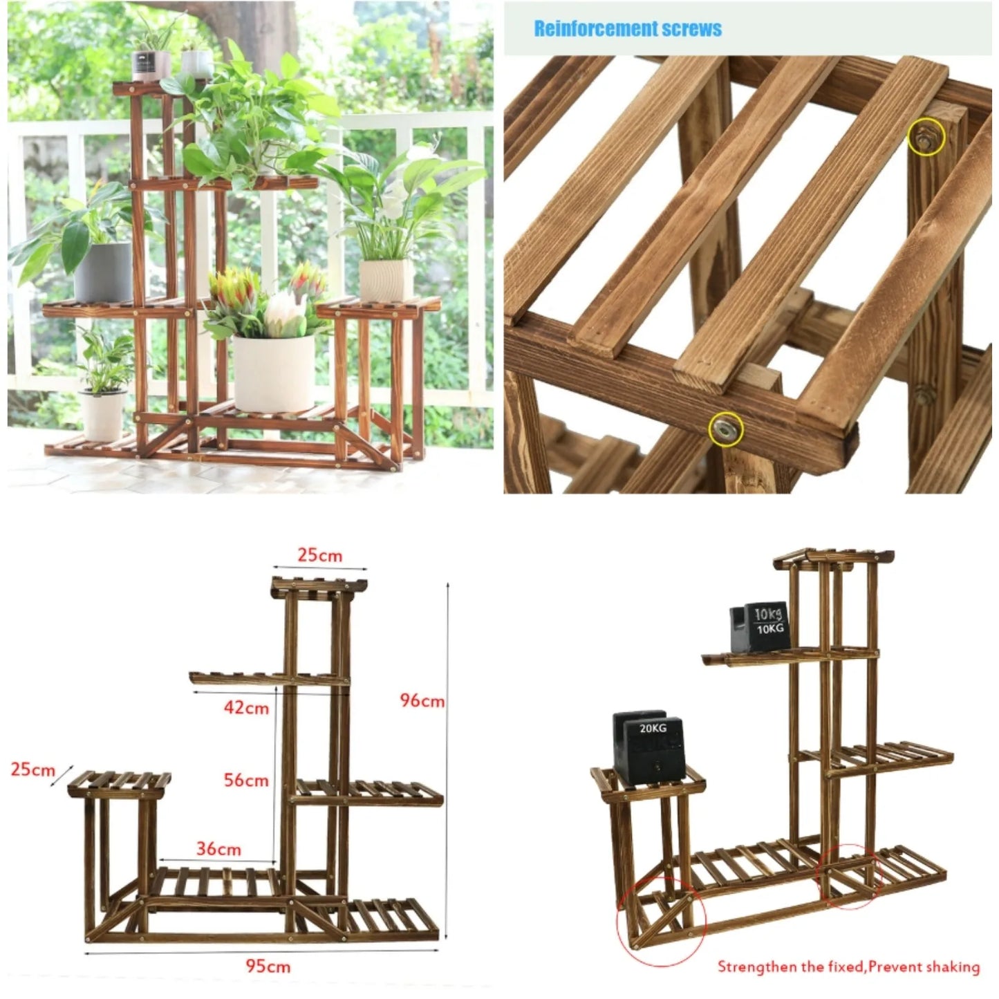 pine 6-layer flower planting rack