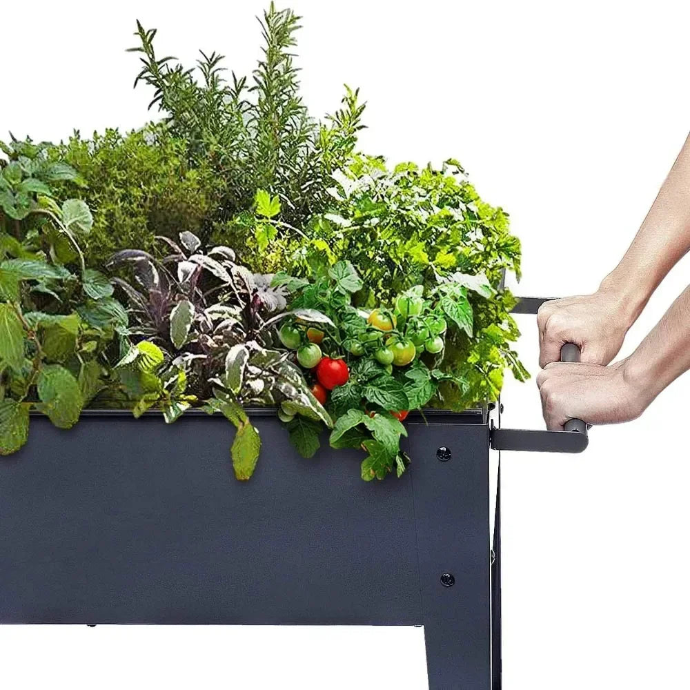 Outdoor Elevated Garden Bed on Wheels