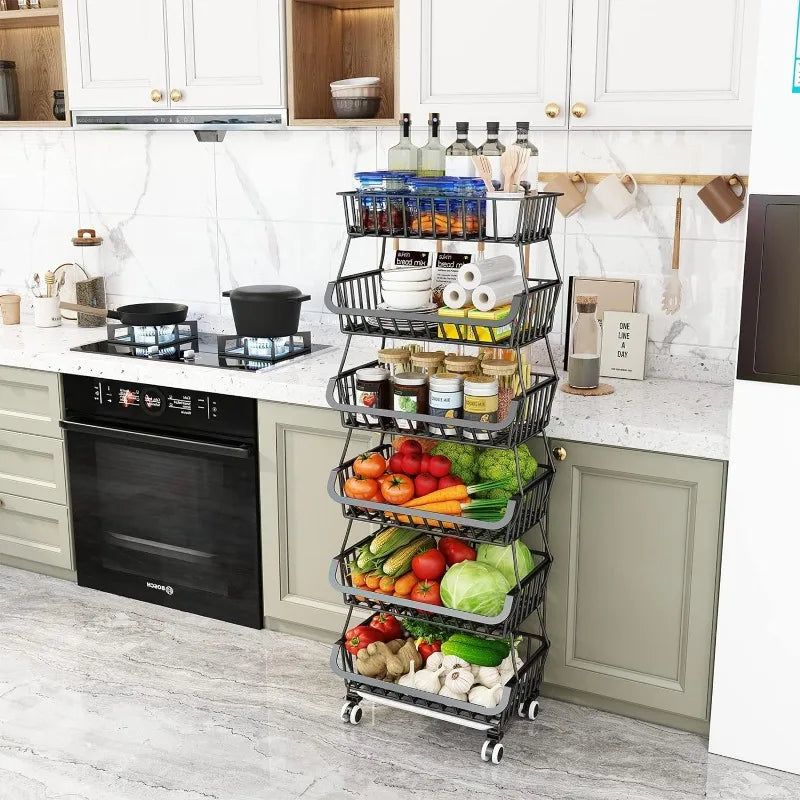 6 Tier Fruit Vegetable Basket Storage Cart