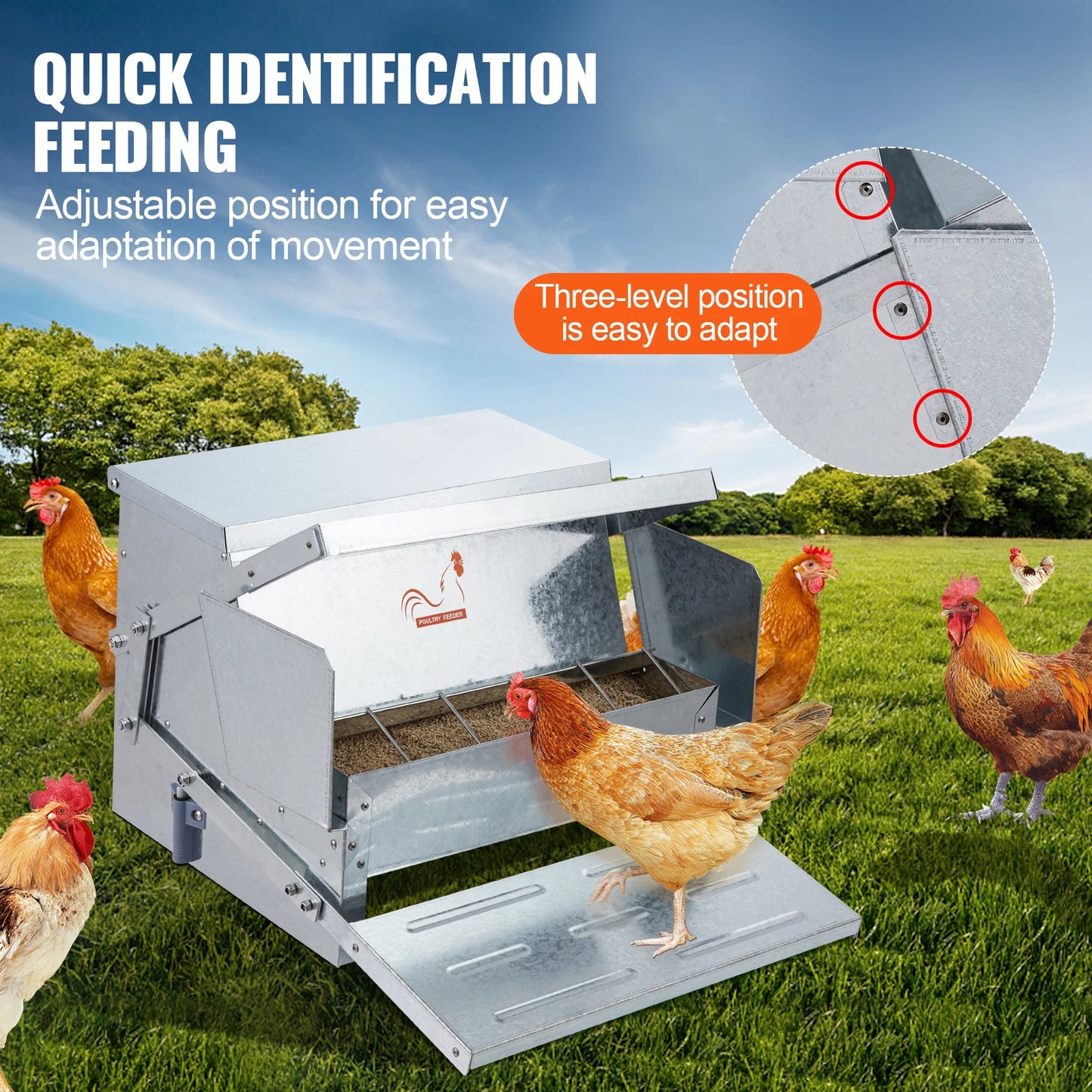 Automatic Chicken Feeder Galvanized Steel