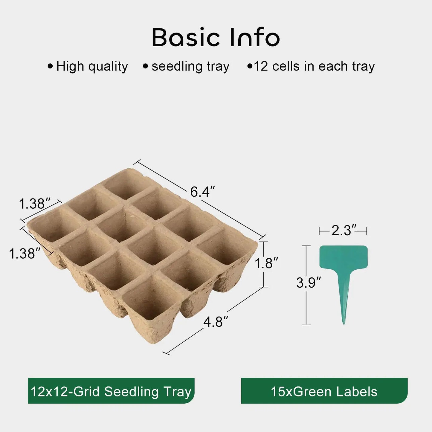 144 Cells Peat Pots Seed Starter Trays