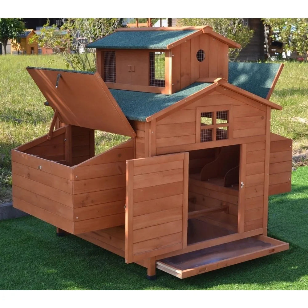 Deluxe Large Wood Chicken Coop