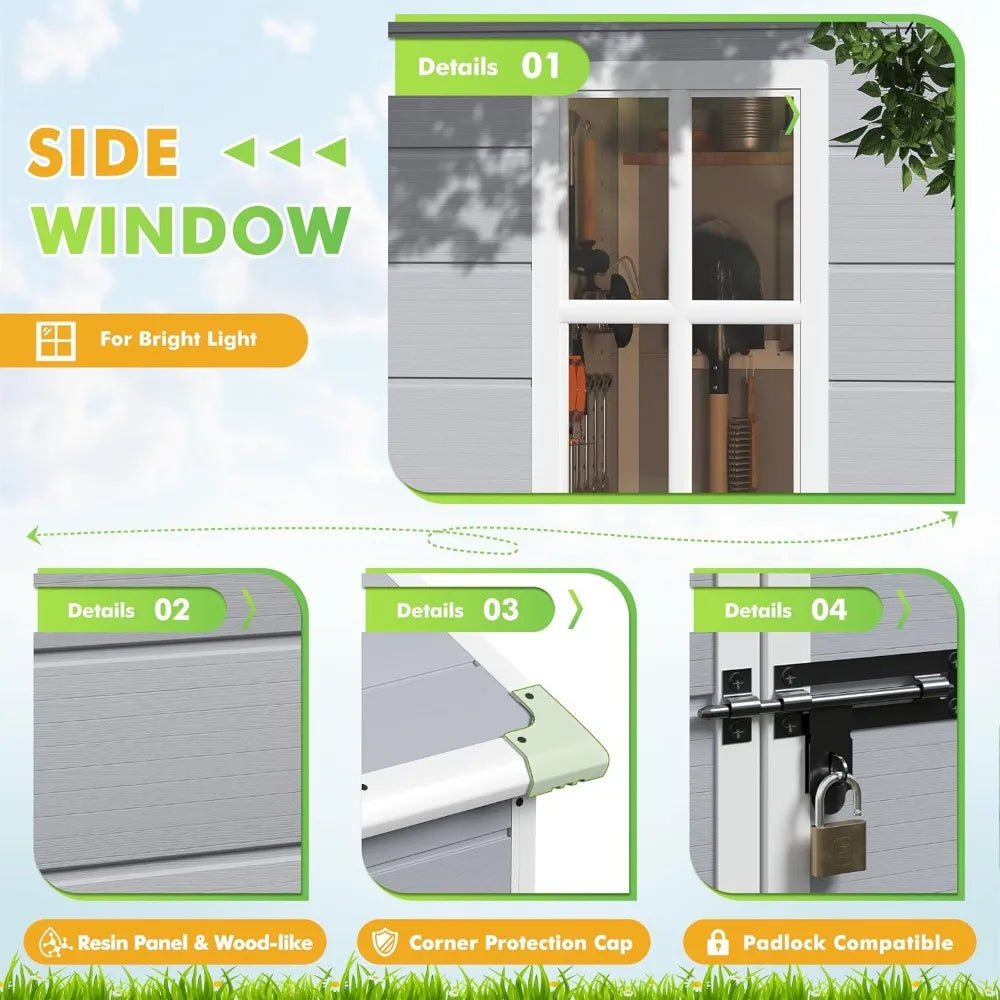 5x4 FT Plastic Resin Shed