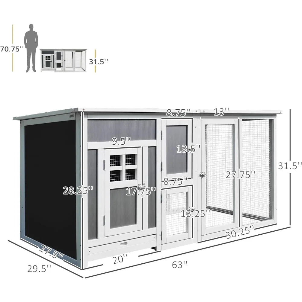 63" Outdoor Chicken Coop