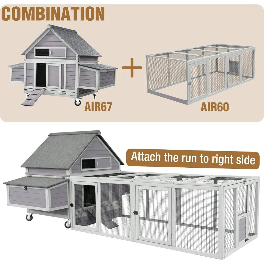 Chicken Coop Poultry Cage on Wheels