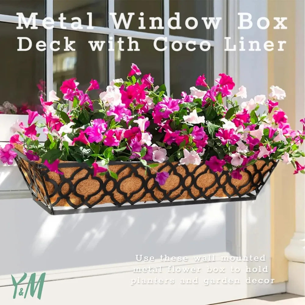 24inch Window Planter Box 4Pcs with Coco Liner