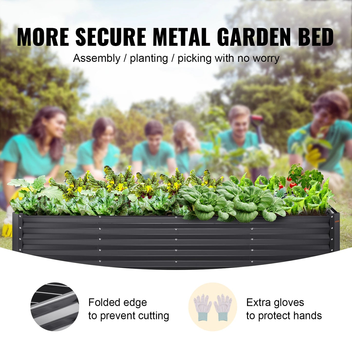 Raised Garden Bed Kit with Open Bottom