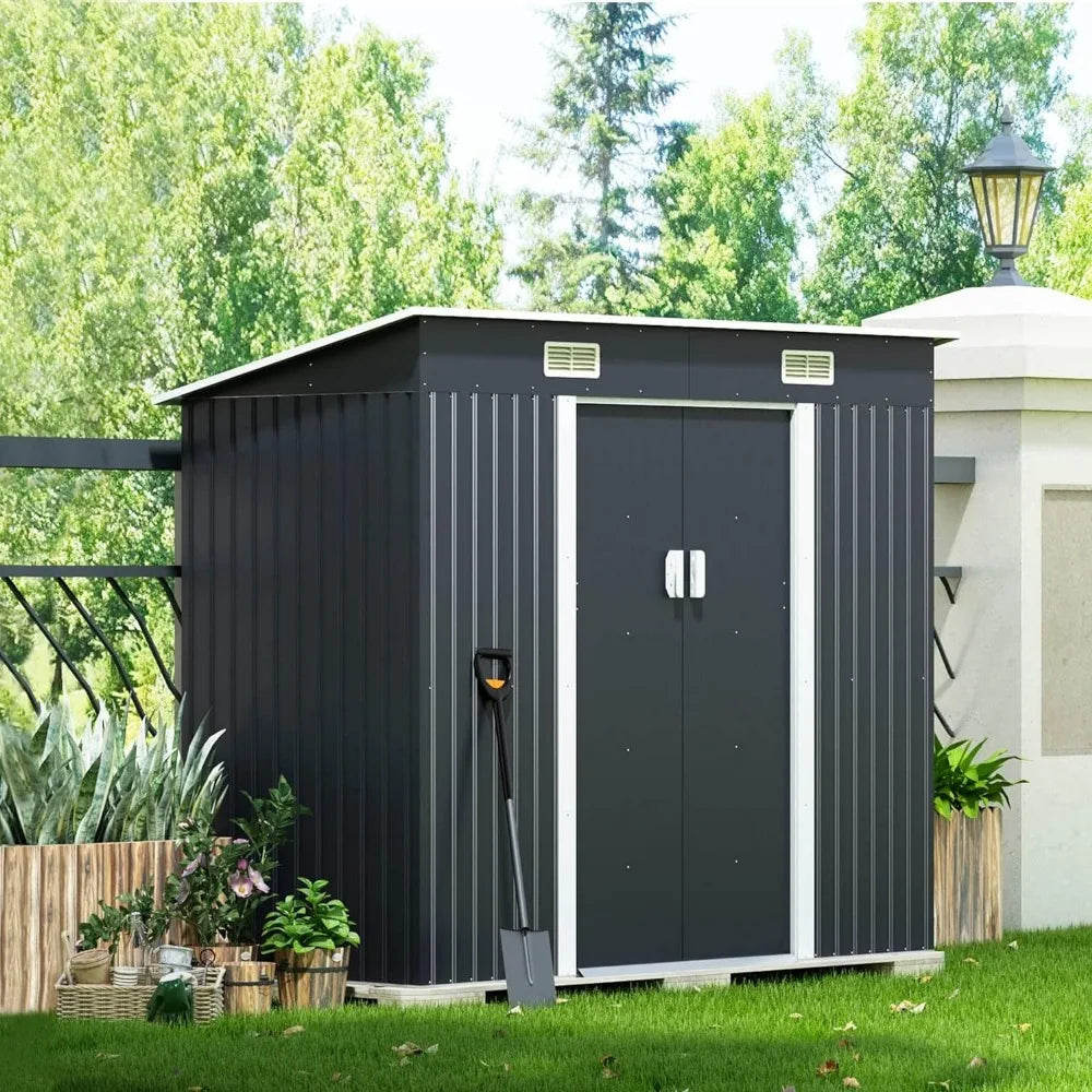 6 X 4 Outdoor Storage Shed With Sliding Doors for Backyard