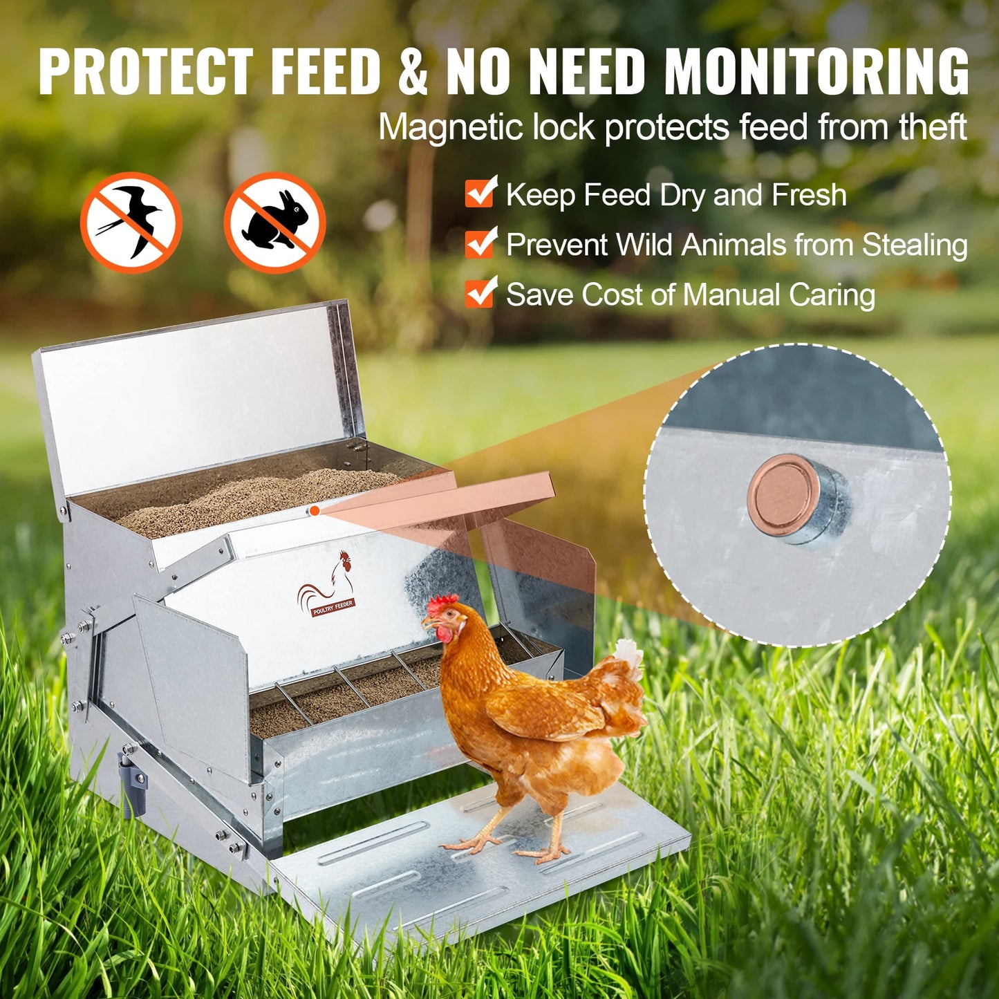 Automatic Chicken Feeder Galvanized Steel